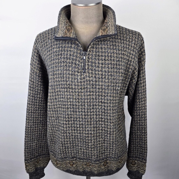 Vintage 90s TSR Outdoors Half Zip Grandpa Sweater Chunky Knit Pullover XL-XXL - Picture 4 of 9